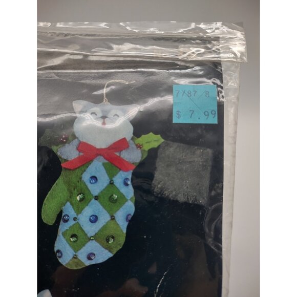 Vintage Sealed 1980s Titan Needlecraft Christmas Cats Felt Ornament Kit No. 471 - Picture 14 of 16